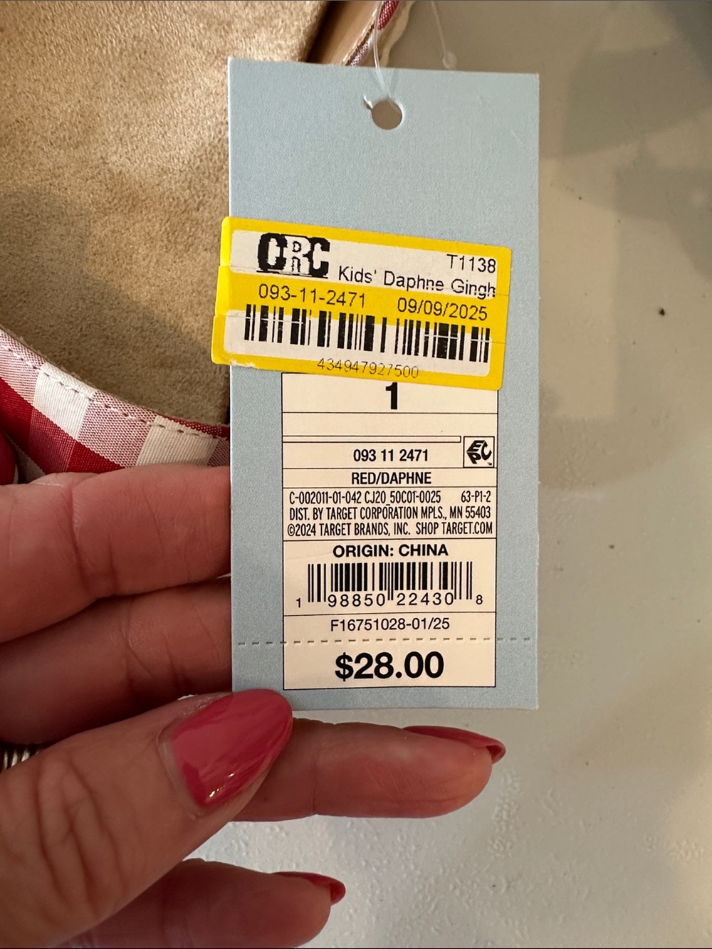 Cat & Jack Red and White Gingham Bow Sandals NWT - Picture 5 of 5